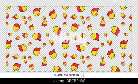Bright Yellow and Red Acorn Nut Seamless Pattern for Autumn Fabric and Digital Backgrounds Stock Vector