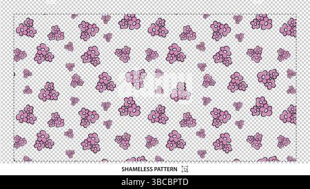Pink Purple Seamless Floral Flower Blossom Cute Pattern Digital Background Design Stock Vector