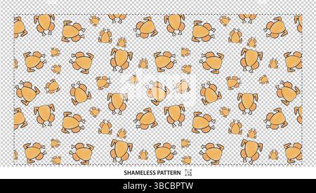 Seamless Roast Chicken Thanksgiving Food Pattern Digital Background Design Stock Vector