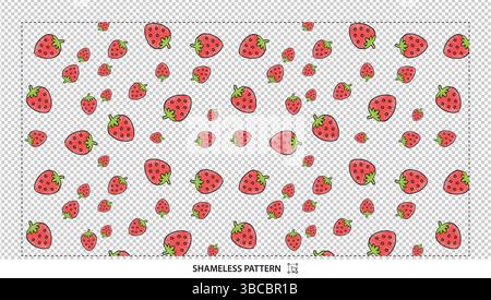 Red Strawberry Seamless Pattern Vector Design for Textile and Backgrounds Stock Vector