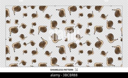 Cute Cartoon Snail Seamless Pattern for Nature and Whimsical Designs Stock Vector
