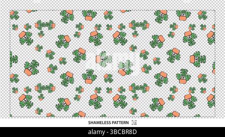 Cute Cartoon Green Succulent Plants Seamless Pattern for Desert Decor Designs Stock Vector