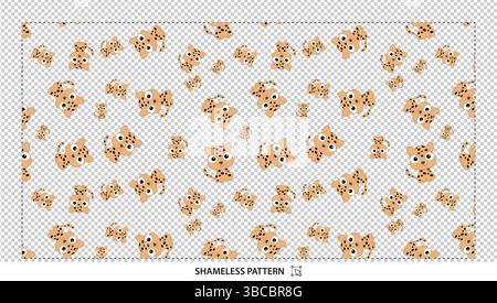 Cute Cartoon Dog with Face Seamless Pattern for Fun Pet Lover Designs Stock Vector