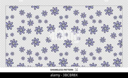 Simple Black Outline Small Flower Seamless Pattern for Minimalist Nature Designs Stock Vector