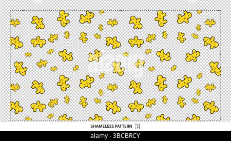 Cute Yellow Chocobo Cartoon Seamless Pattern for Fantasy Game Designs Stock Vector