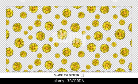 Cheerful Yellow Daisy Flower Seamless Pattern for Bright Spring Summer Designs Stock Vector