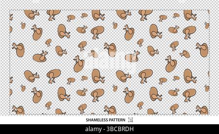 Simple Cartoon Roasted Chicken Seamless Pattern for Food Lover Designs Stock Vector