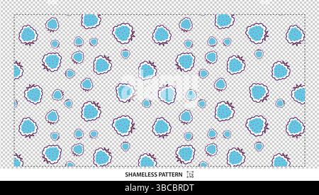 Cute Cartoon Blue Berry Seamless Pattern for Sweet Fruit and Dessert Designs Stock Vector