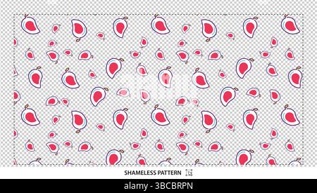 Cute Cartoon Red and White Mango Seamless Pattern for Tropical Fruit Designs Stock Vector