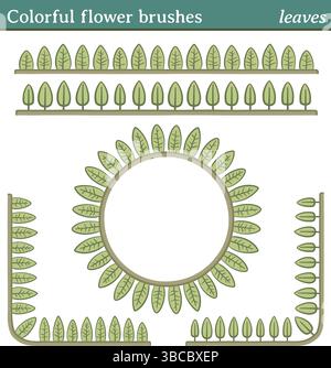 You can draw any line or path and apply one of these brushes. You can also create frames in different shapes (round, square, etc.), as all brushes inc Stock Vector