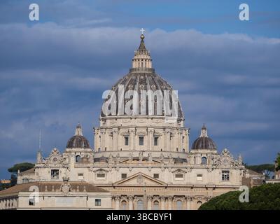 The Dome of St Peter Basilica (Cupola di San Pietro) in Rome, Italy Stock Photo
