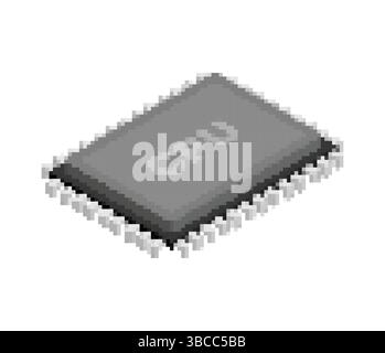 CPU PC. Processor isolated. Central processing system for computer Stock Vector