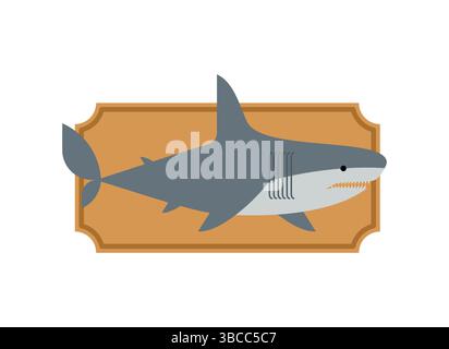 Trophy Fish On Board isolated. Fish interior decor. Stock Vector