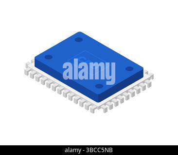CPU PC. Processor isolated. Central processing system for computer Stock Vector
