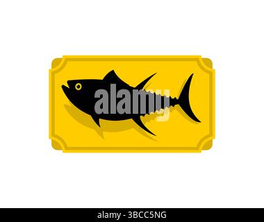 Trophy Fish On Board isolated. Fish interior decor. Stock Vector