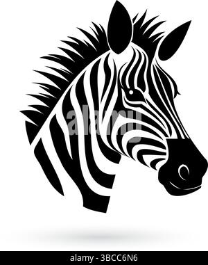 Stylized zebra head design suitable for a mascot logo. Template on white background Stock Vector