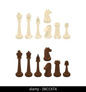 Chess pieces set. Set for mobile chess game Stock Vector
