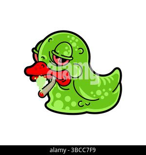 Rubber ducky drug addict gren Stock Vector