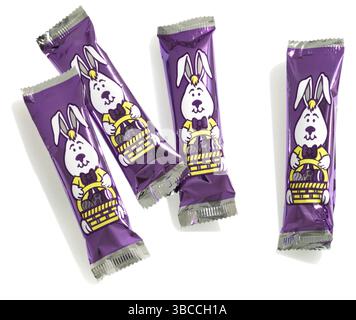 brachs marshmellow bunnies photographed on a white background Stock Photo