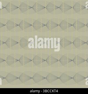 Seamless pattern with abstract grey waves and curly stripes Stock Vector
