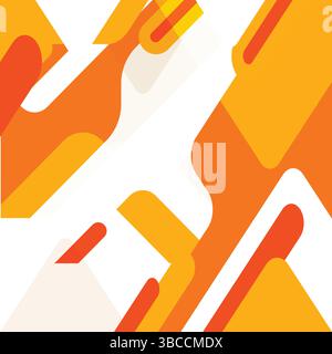 Flat Abstract Shapes Design Modern Minimalist Art. This high-resolution digital design showcases a flat abstract shapes composition. Stock Vector