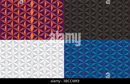 Triangle Flower Pattern Design Geometric Floral Art. This high-resolution digital design showcases a unique triangle flower pattern. Stock Vector