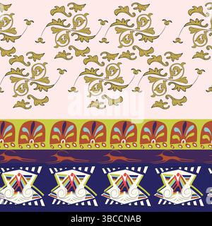 Seamless pattern with ornaments and ethnic decorations Stock Vector