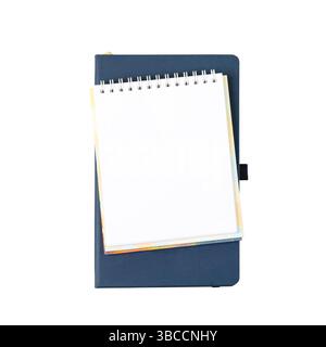 Two notebooks isolated on white background. Stock Photo