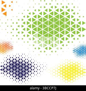 Multi Color Modern Triangle Design Vibrant Vector Art. This high-resolution vector illustration features a modern multi-color triangle design. Stock Vector