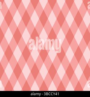 This high-resolution digital pattern showcases a seamless arrangement of alternating light and dark pink diamonds in a structured grid. Stock Vector