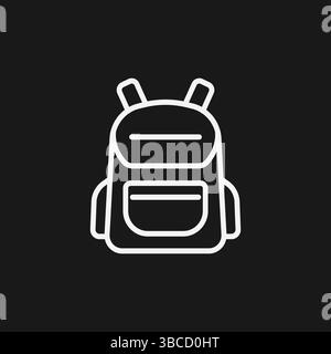 Minimalist Backpack Icon Vector Simple Outline Illustration of Rucksack or School Bag Graphic Stock Vector