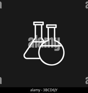 Laboratory Flasks Icon Vector Simple Outline Illustration of Chemistry Beakers Graphic Stock Vector