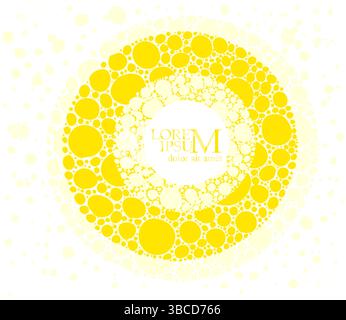 Object round abstraction from circles yellow. hand drawing. Not AI, Vector illustration Stock Vector