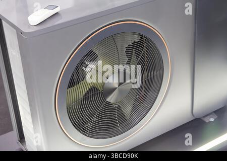 Air conditioning units on sale in showcase. Industry Stock Photo