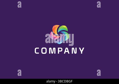Modern Gradient Colorful Abstract Logo for Business App Stock Vector
