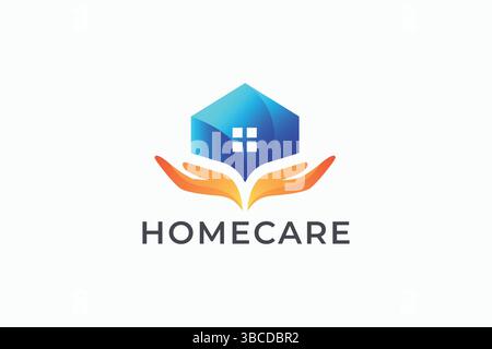 Home Care Modern Gradient Logo Property Real Estate Business Stock Vector