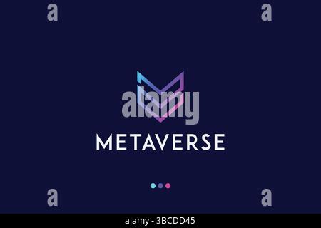 Monogram M and V Letter for Business Technology Mobile App Logo Vector Stock Vector