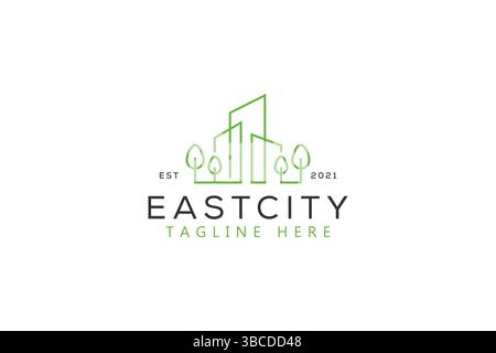 Green Building Ecology Town Modern Business Logo Stock Vector