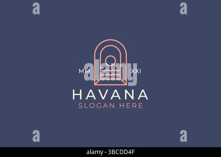 Holiday and Interior Design Beach View Logo Stock Vector