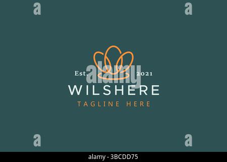 Abstract Crown From Ellipse Shape Logo Concept Stock Vector