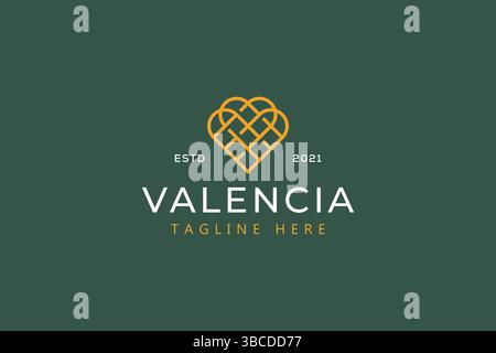 Luxury Simple Modern Style Love Shape Logo Stock Vector