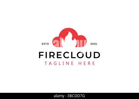 Fire Cloud Business and Technology Modern Logo Stock Vector