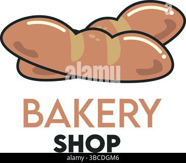 Bakery shop bread logo. Vector illustration Stock Vector