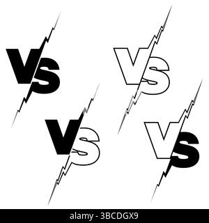 VS Typography with Thunder and Lightning, Fight, Competition, Battle, Match, Game, Sport Fighting Home Screen Stock Vector