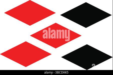 Red and Black Diamond Shape Vector Illustration for Modern Geometric Background Templates Stock Vector