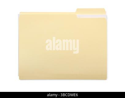 One paper file folder isolated on white, top view Stock Photo