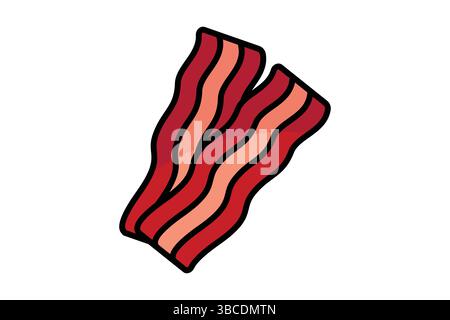 Bacon icon. colored outline icon style. icon related to meat. food elements vector illustration Stock Vector