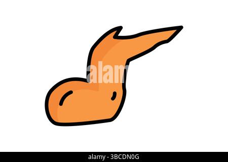 Chicken wing icon. colored outline icon style. icon related to meat. food elements vector illustration Stock Vector