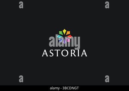 Colorful Branding Modern and Simple Abstract Diamond Logo Stock Vector