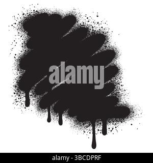 graffiti Spray painted lines Black ink splatters isolated on white background. Stock Vector
